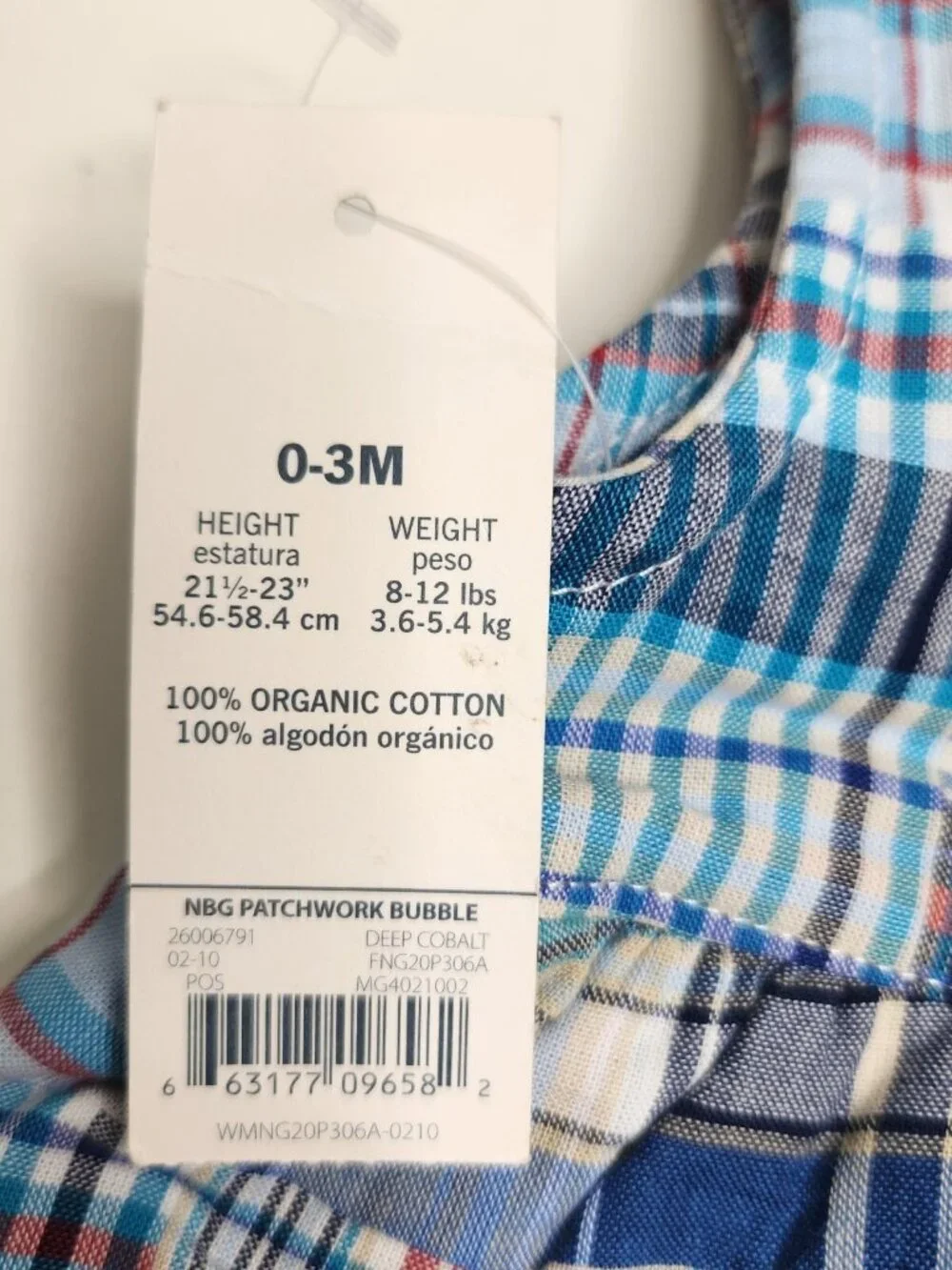 Infant Girls Sz 0-3 Months Faded Glory Blue Patchwork Bubble Shirt & Bloomer